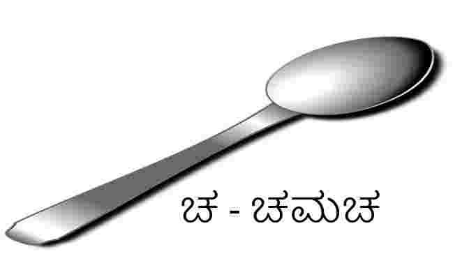 Kannada alphabets - Chamacha-Spoon